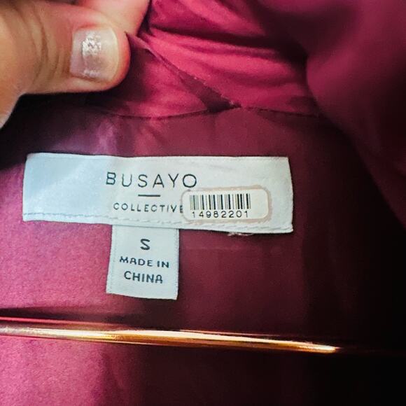 BUSAYO COLLECTIVE Women's Red Purple Ombré Parka Wine Jacket Size Small - Picture 5 of 12